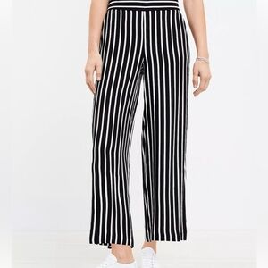 LOFT Fluid Wide Leg Pant in Striped